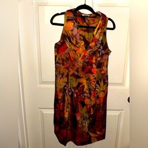 Moschino Cheap And Chic Red and Orange Sleeveless Silk blend dress 8 spring fall